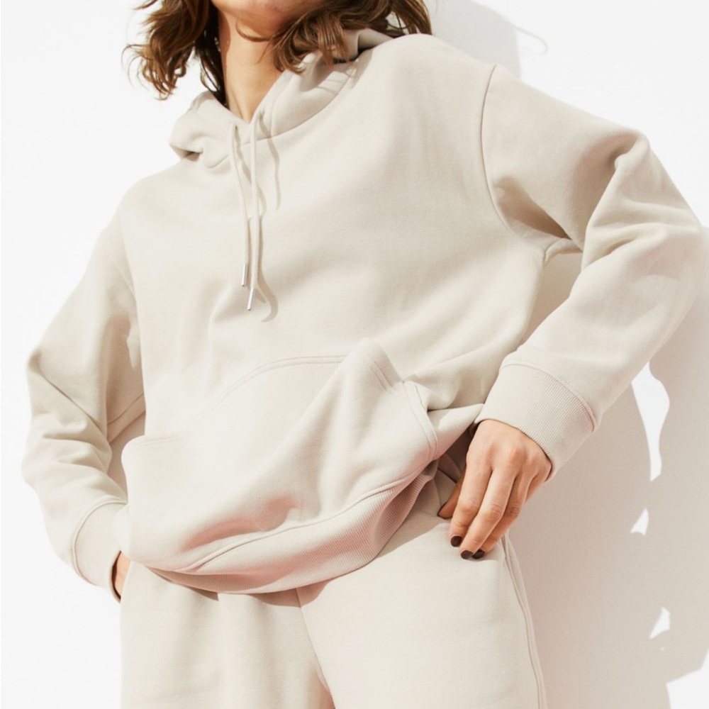 H&M beige tan hoodie.